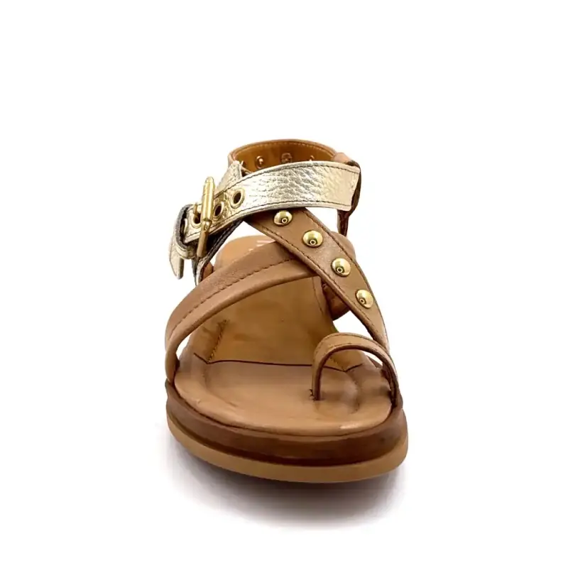 Mjus 114004 101 0002 Kamel & Guld Läder Ivoire Chaussures