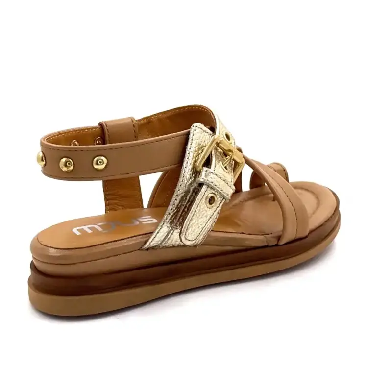 Mjus 114004 101 0002 Kamel & Guld Läder Ivoire Chaussures