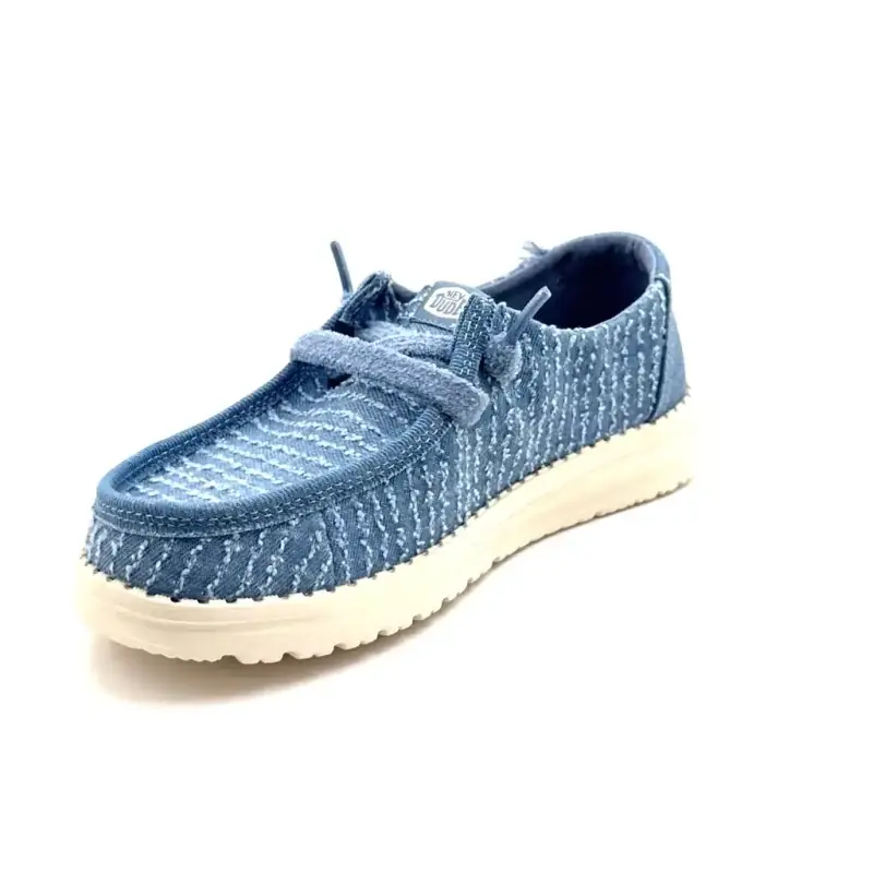 Τζιν Heydude 45203 Wendy Textile Blue Ivoire Chaussures