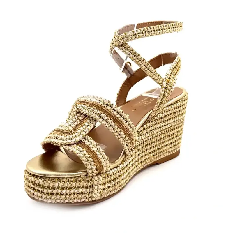 Fiorina 182 j791s Rafia blanca y dorada Ivoire Chaussures