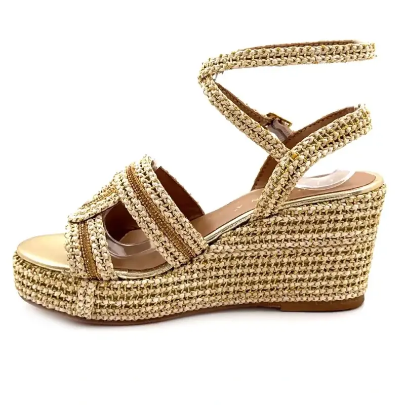 Fiorina 182 j791s Raphia Blanc & Doré Ivoire Chaussures