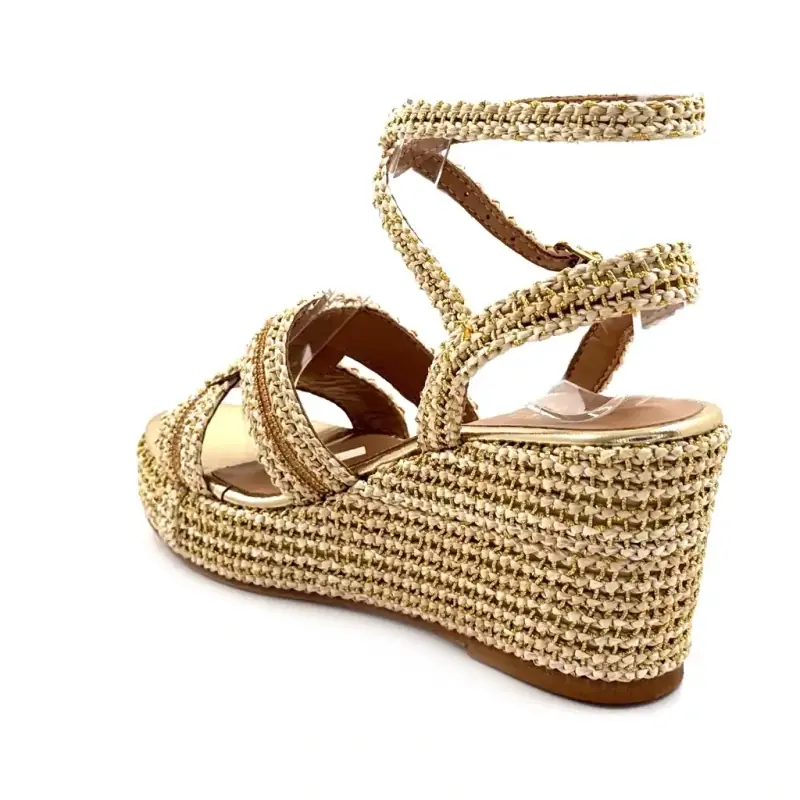 Fiorina 182 j791s Hvid & Guld Raffia Ivoire Chaussures