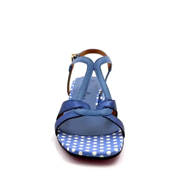 Ivoire 368, cuero azul cielo y lunares Ivoire Chaussures