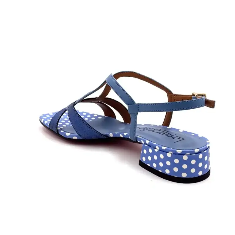 Ivoire 368 Γαλάζιο Δέρμα & Πουά Ivoire Chaussures