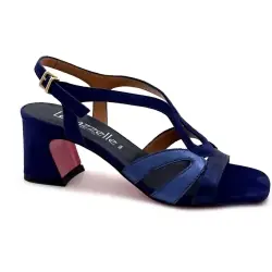Ivoire Heeled Sandal 608 Navy Blue Leather %price%
