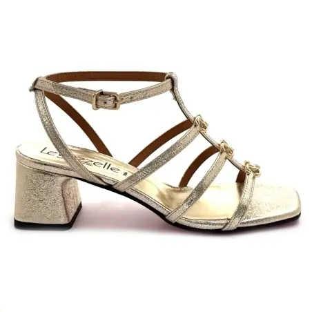 Ivoire sandalen met hak 524 Goudkleurig glitterleer €&nbsp;249,00