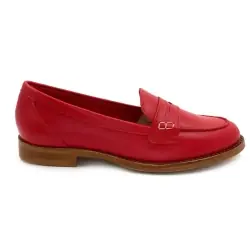 Mocassins Ivoire 1101 Cuir Rouge %price%