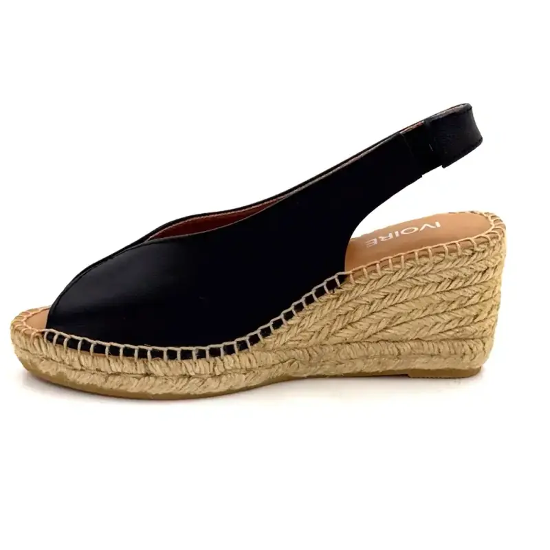 Ivoire Laila Black Leather Ivoire Chaussures