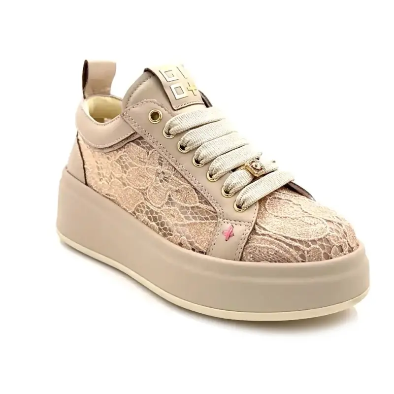 GIO+ Olivia 58 A Bőr és Krémszínű Csipke Ivoire Chaussures