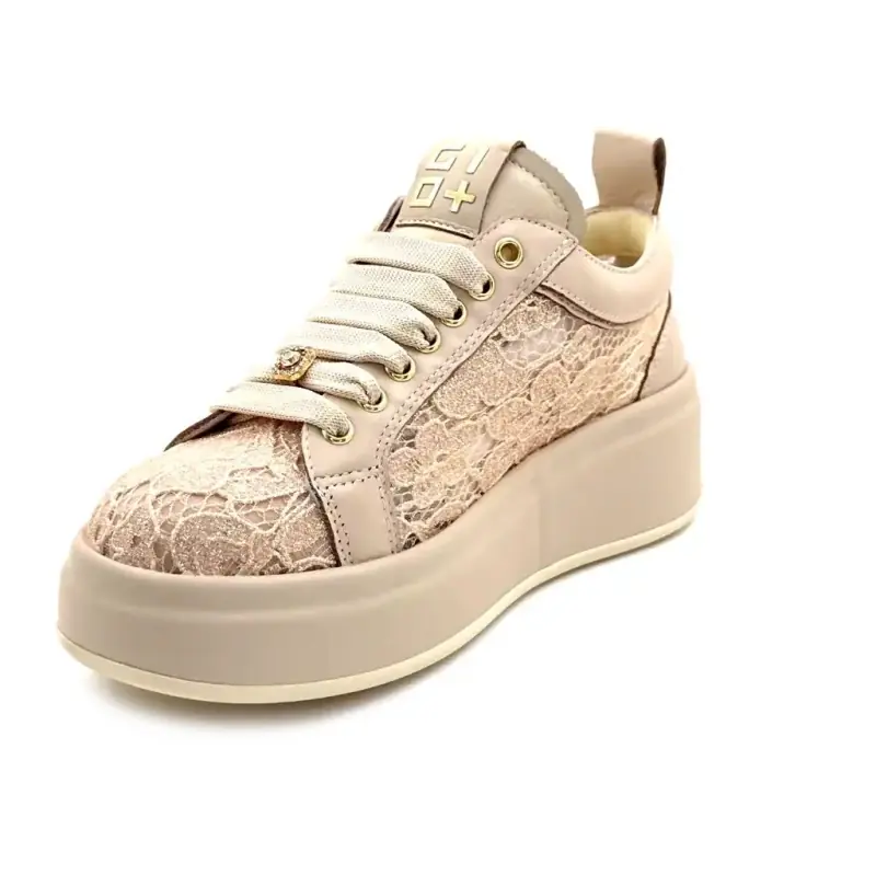 GIO+ Olivia 58 A Cuero y encaje color crema Ivoire Chaussures