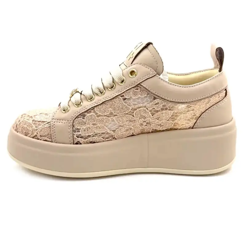 GIO+ Olivia 58 A Pelle e pizzo color crema Ivoire Chaussures