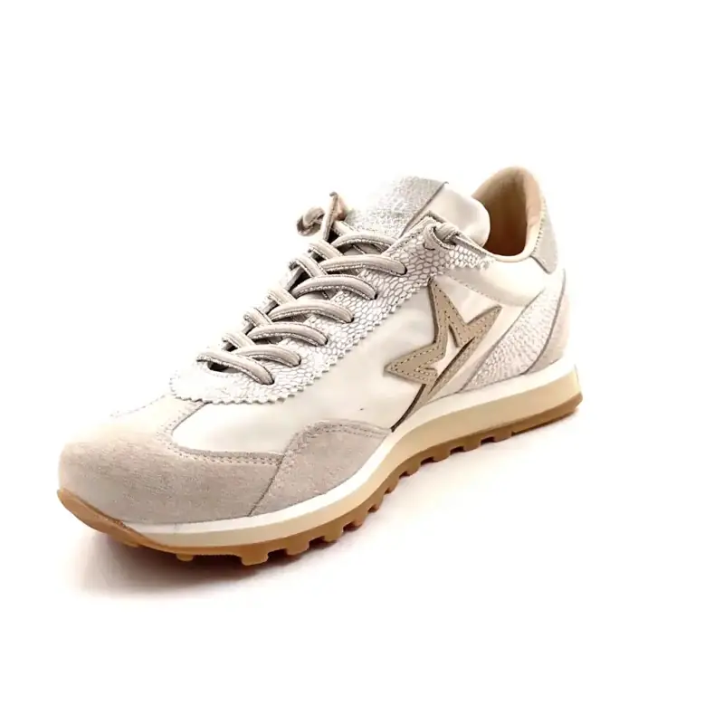 Cetti C1259 Sra Læder & Lys Beige Ruskind & Hvidt Tekstil Ivoire Chaussures