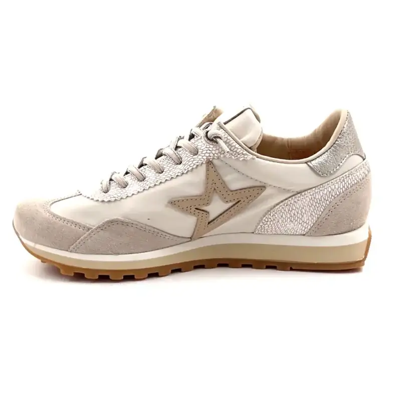 Cetti C1259 Sra bőr és világos bézs velúr és fehér textil Ivoire Chaussures