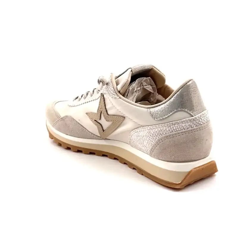 Cetti C1259 Sra leer & lichtbeige suède & wit textiel Ivoire Chaussures