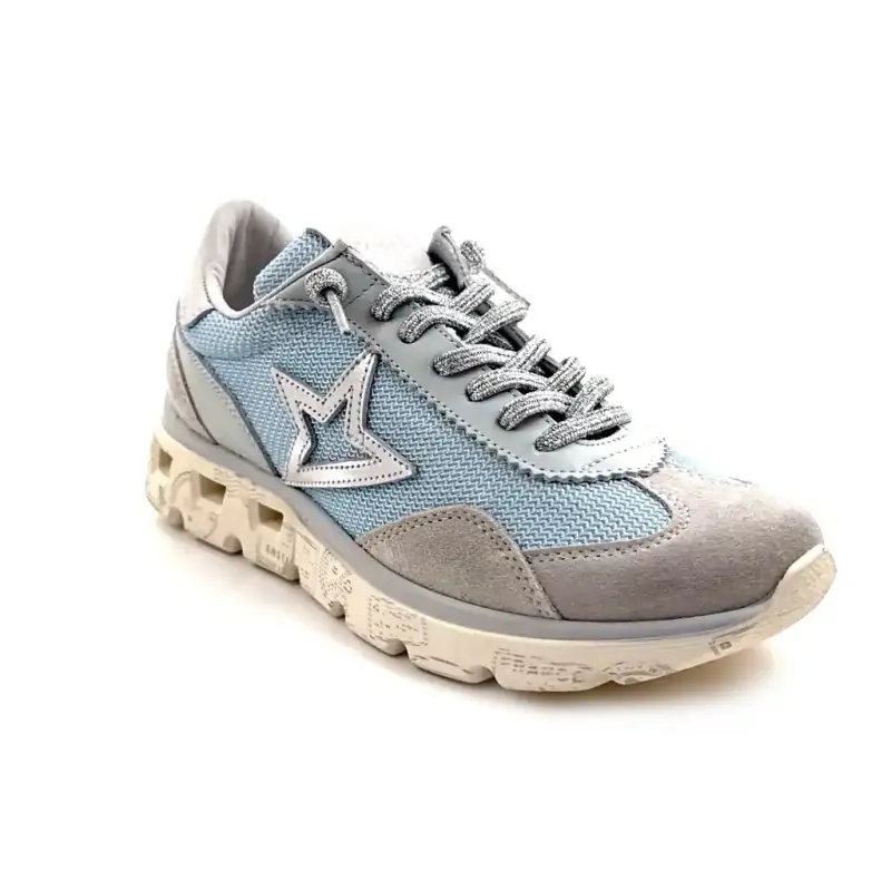 Cetti C1259 Sra xlexp Δέρμα & Γκρι Σουέτ & Μπλε Ύφασμα Ivoire Chaussures