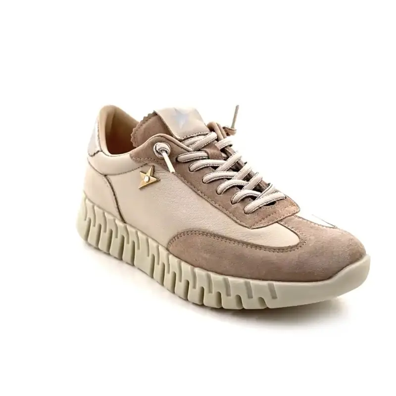 Cetti c1381 Sra Cuir & Daim Beige Ivoire Chaussures