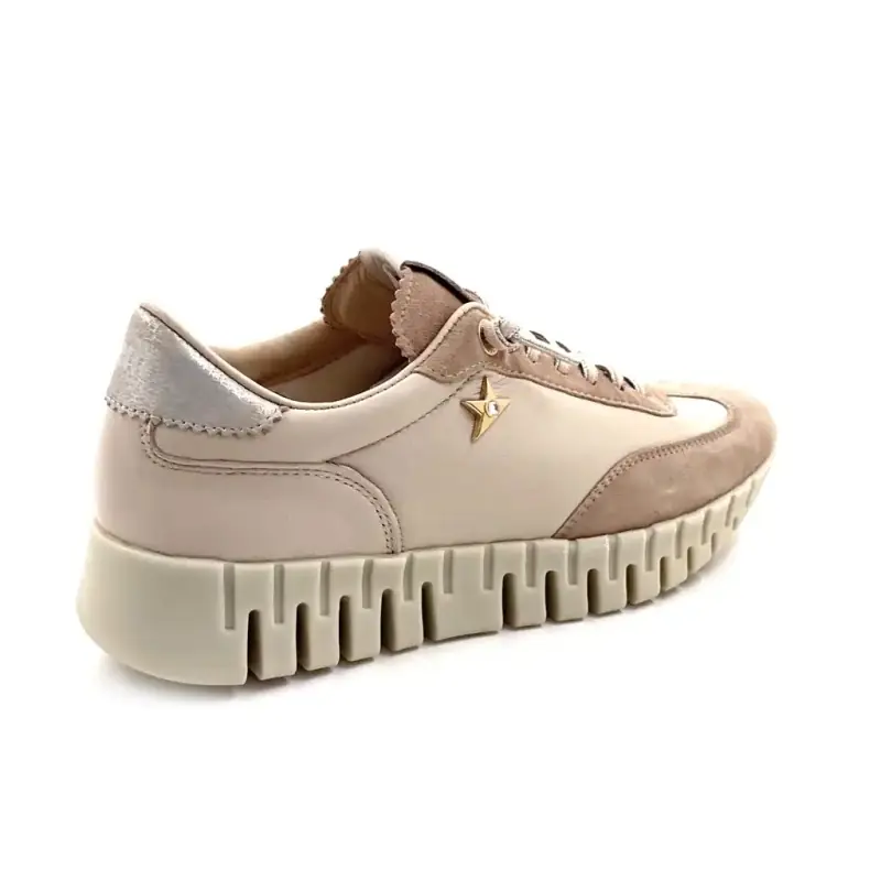 Cetti c1381 Sra bőr és velúr bézs Ivoire Chaussures