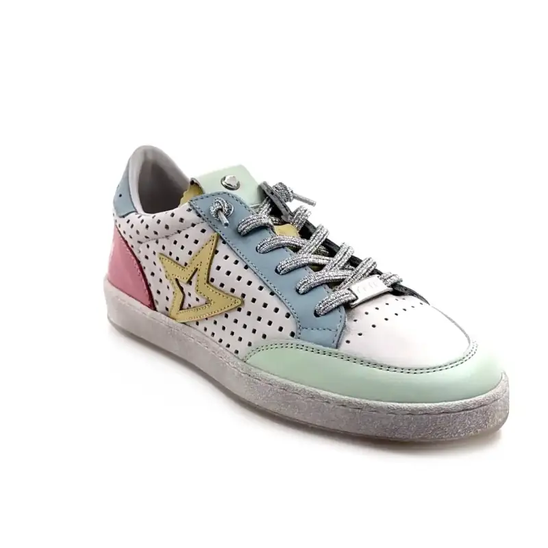 Cetti C 1400 Sra Cuir Blanc & Multicolore Ivoire Chaussures