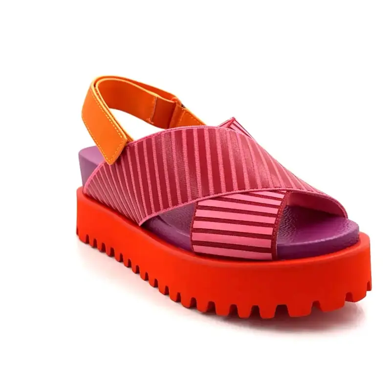 Sandália de couro United Nude Rico X multicolorida Ivoire Chaussures