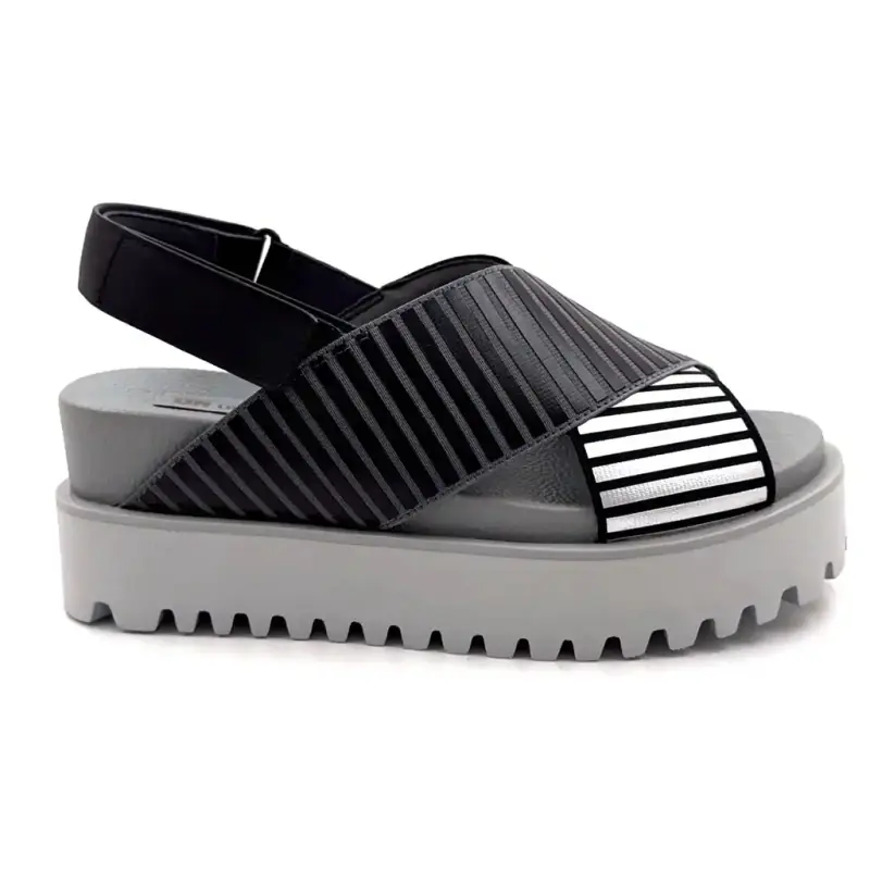 Sandales Compensées United Nude Rico X Sandal Cuir Noir & Gris 235,00&nbsp;€