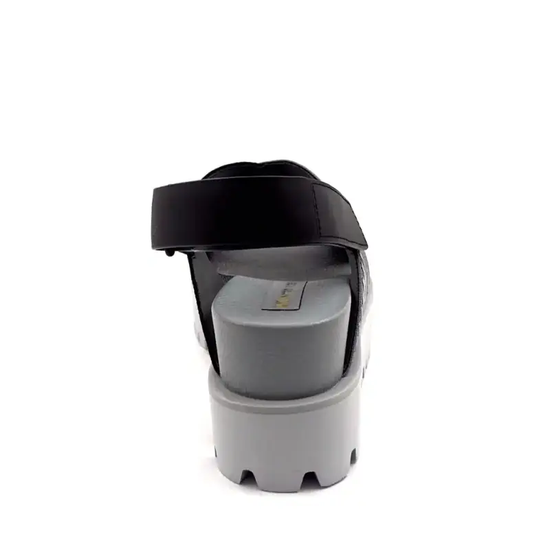 United Nude Rico X Sandal Cuir Noir & Gris Ivoire Chaussures