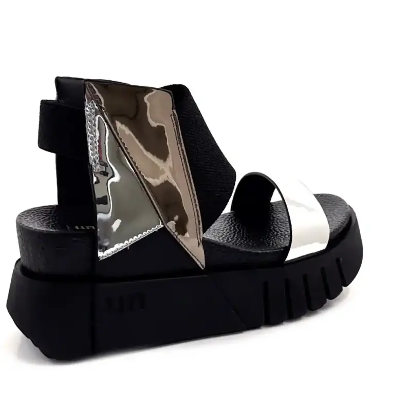 United Nude Delta 3D 1098793913 Patentskinn Sølv & Svart Ivoire Chaussures