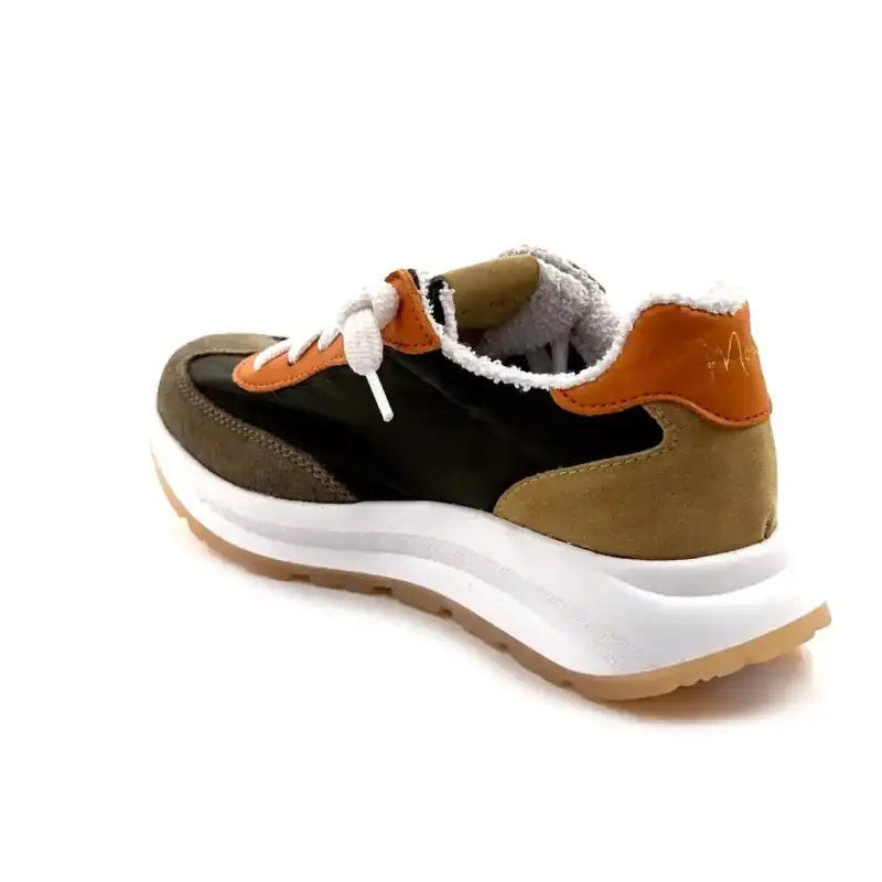 Moni Runny 101 Piel y Textil Verde, Naranja y Marrón Ivoire Chaussures