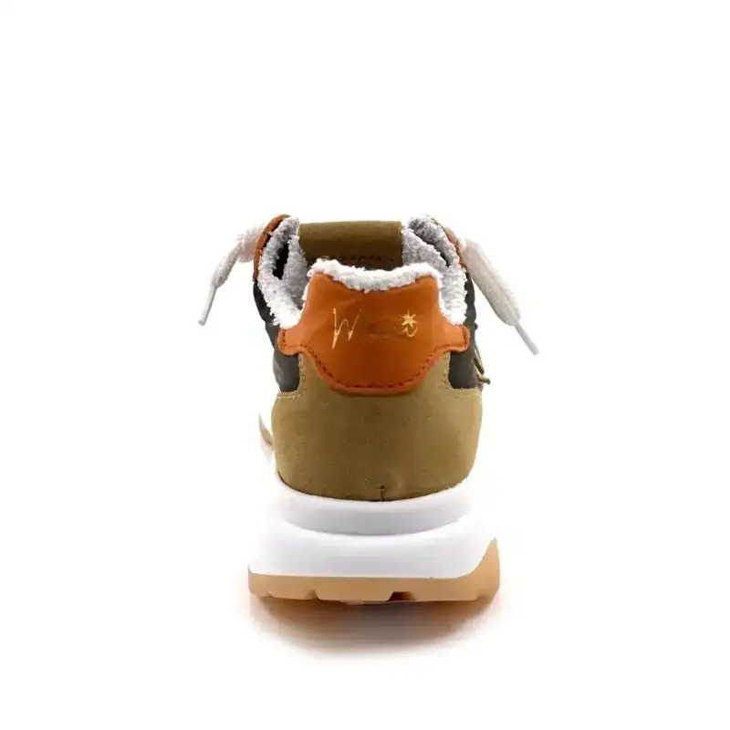 Moni Runny 101 Leder & Textil Grün, Orange und Braun Ivoire Chaussures