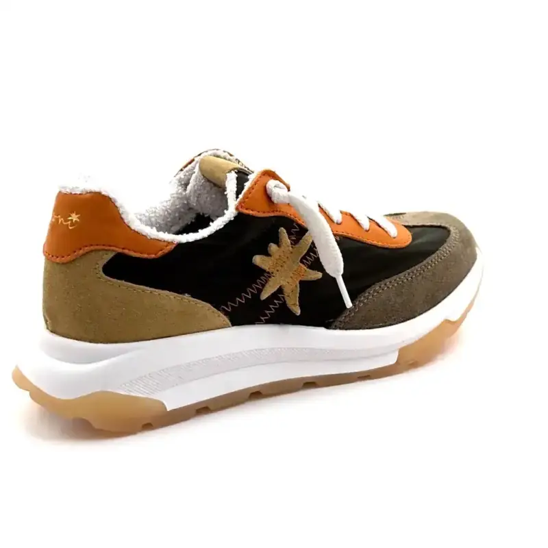 Moni Runny 101 Skóra i Tekstylia Zielony, Pomarańczowy i Brązowy Ivoire Chaussures