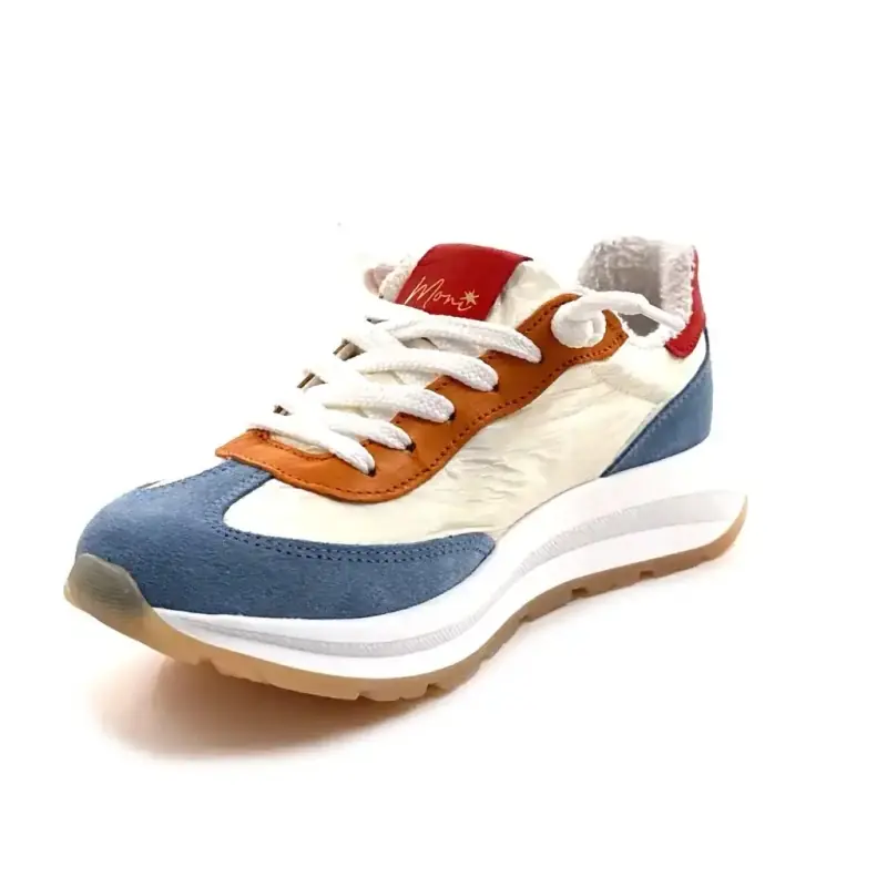 Moni Runny 102 Leather & Textile Multicolor Ivoire Chaussures