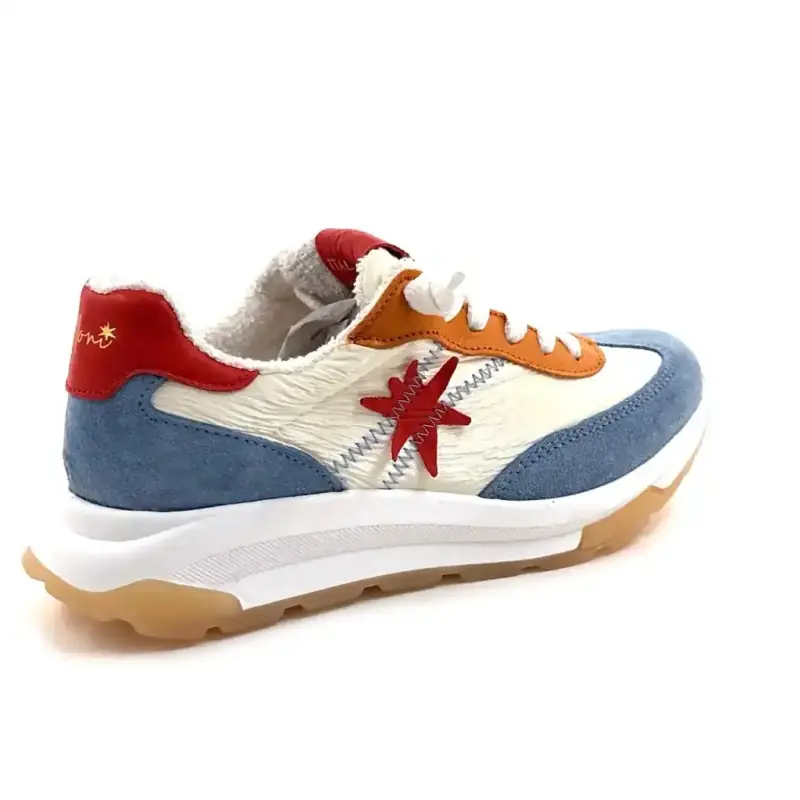 Moni Runny 102 Pelle e Tessuto Multicolore Ivoire Chaussures