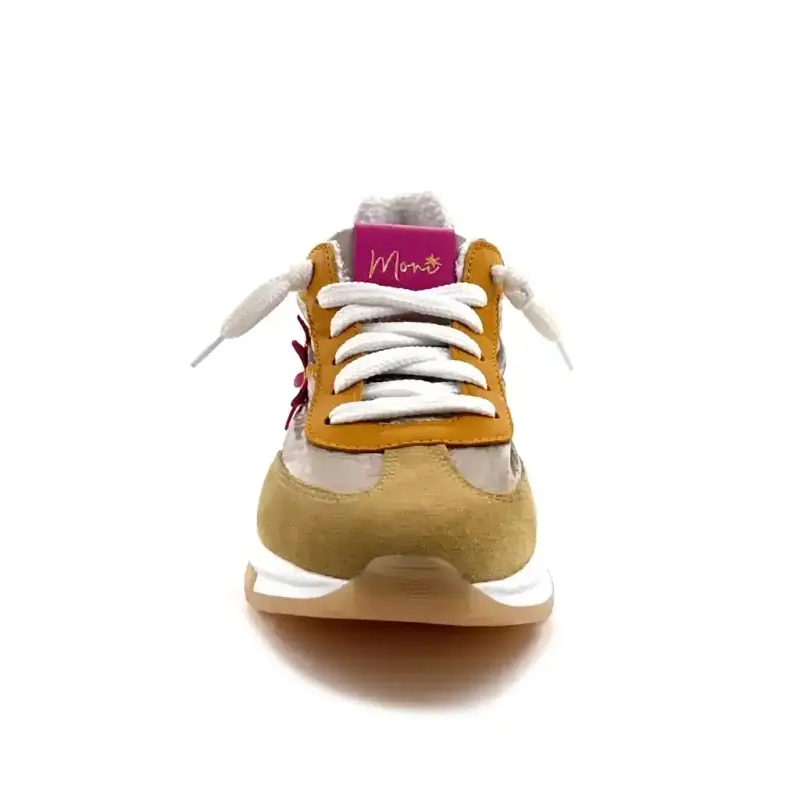Moni runny 102 Leather & Textile Multicolor Ivoire Chaussures