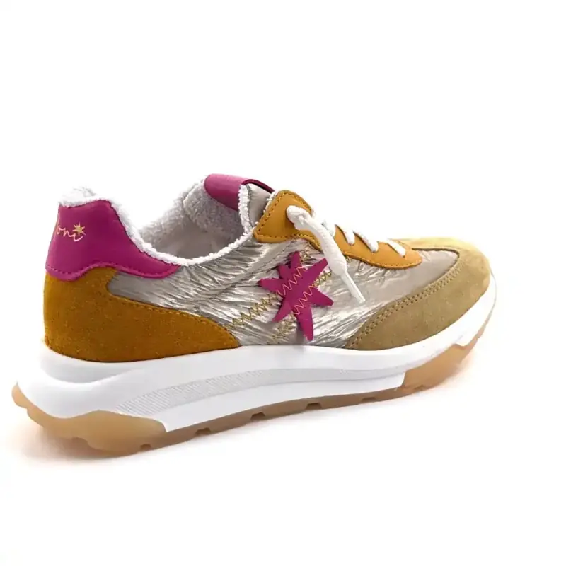 Moni runny 102 Cuir & Textile Multicolore Ivoire Chaussures