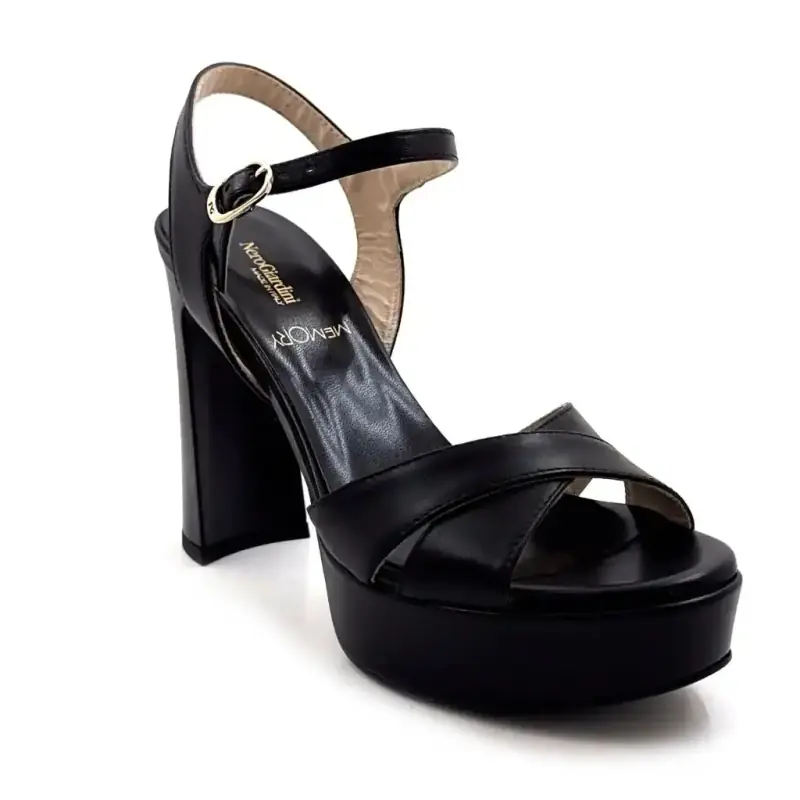 Nero Giardini 410211 D Black Leather Ivoire Chaussures