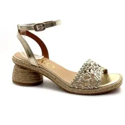 Sandale cu toc din piele aurie Gaimo Connor %price% %shop-name%