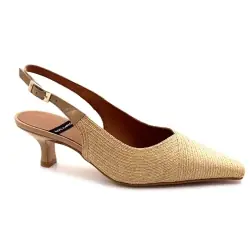 Pantofi cu toc Angel Alarcon 26020-416 D din rafie bej %price%