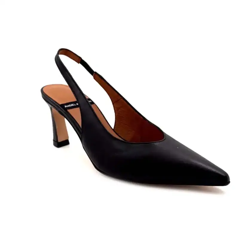 Angel Alarcon 26023 458b Svart Läder Ivoire Chaussures