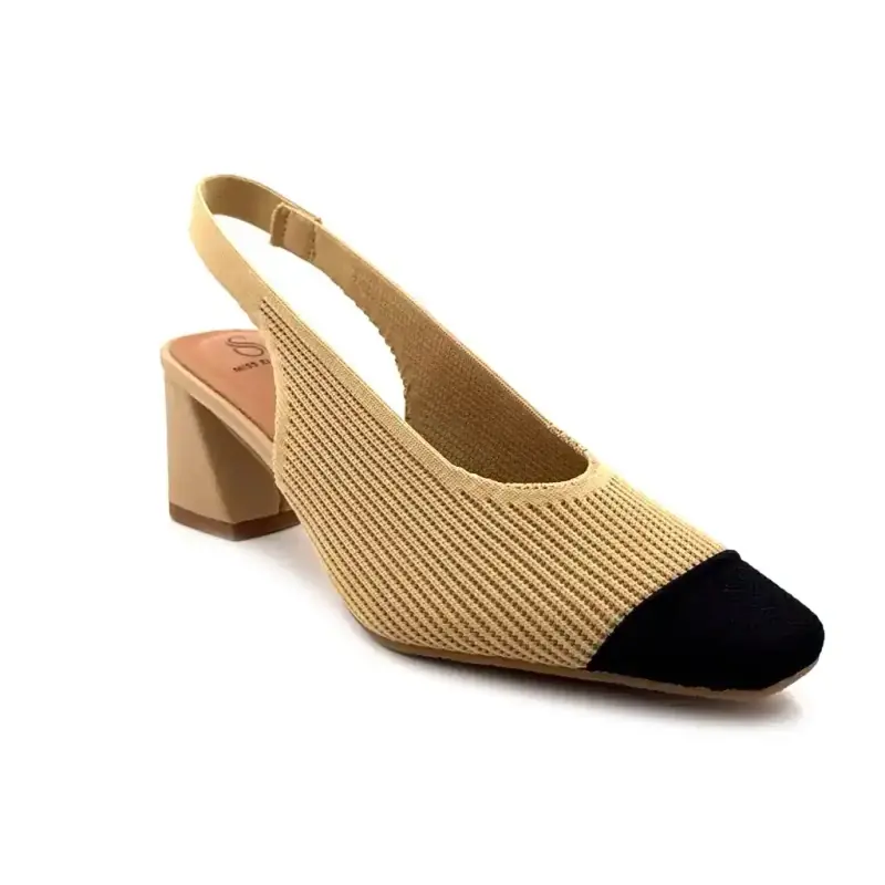 Miss Elastic 75021-65-72 Textile Beige & Noir Ivoire Chaussures