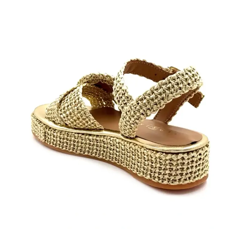 Fiorina s148 J797 Raffia Goud Ivoire Chaussures