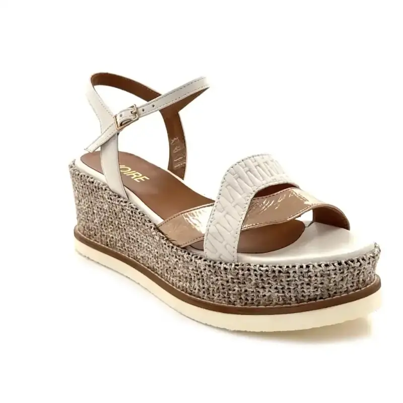 Ivoire 3033 Jil XL Skóra Ecru i złoto Ivoire Chaussures