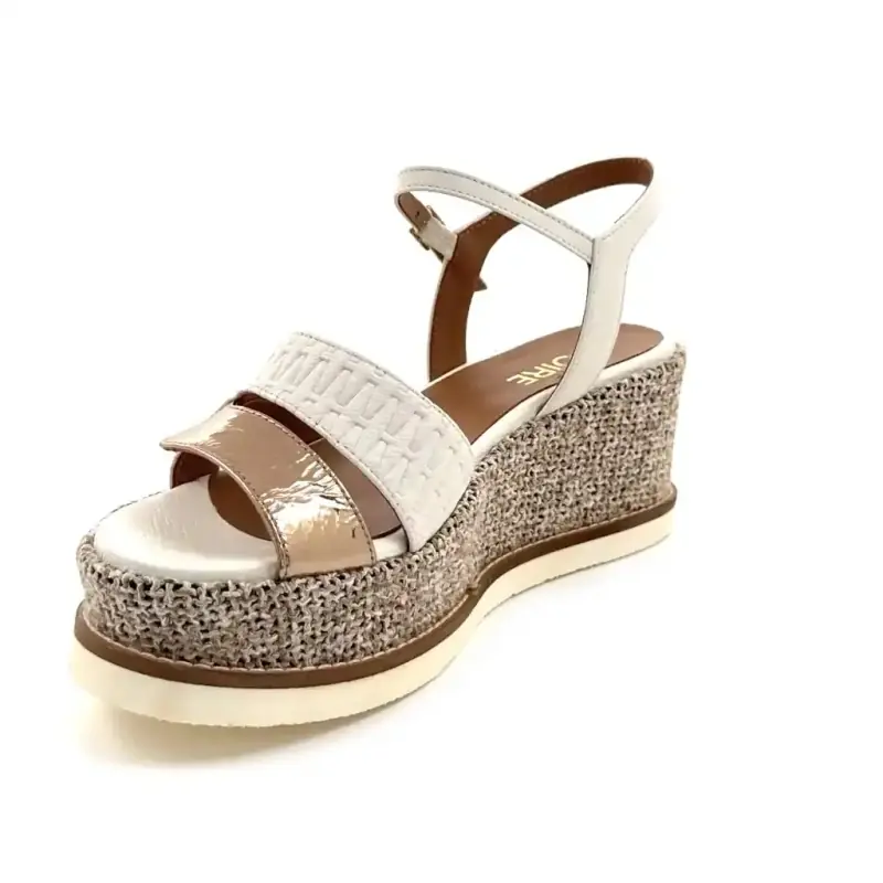 Ivoire 3033 Jil XLG Couro Cru e Dourado Ivoire Chaussures