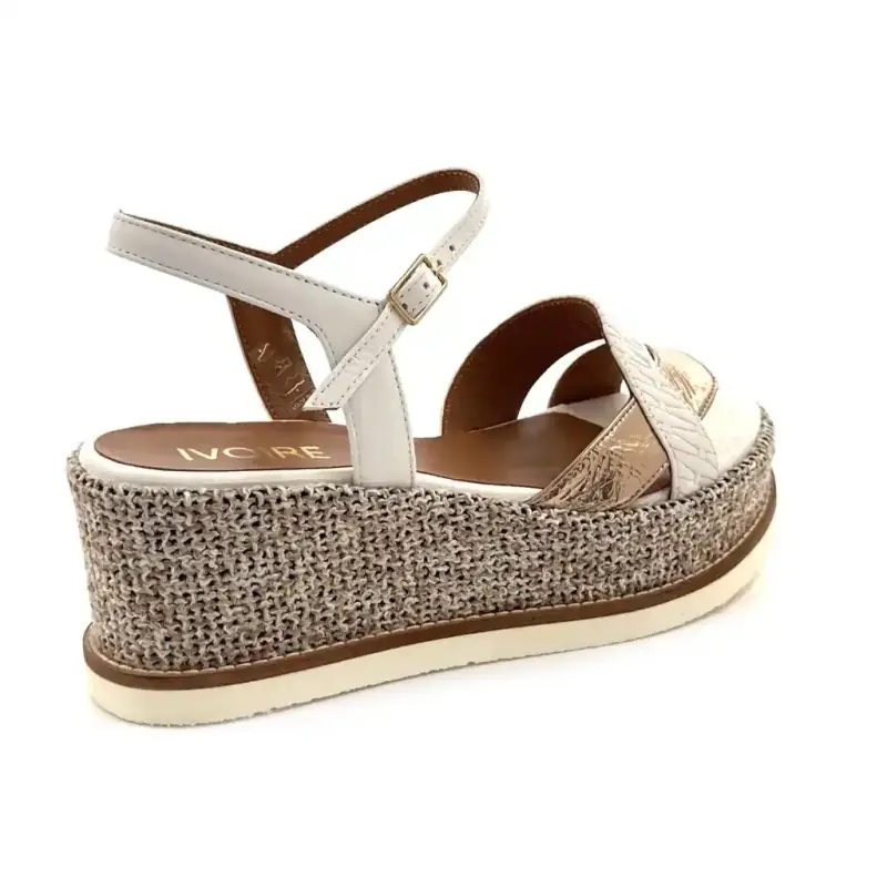 Ivoire 3033 Jil XLG Leer Ecru & Goud Ivoire Chaussures