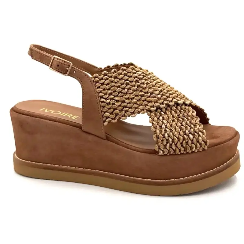 Ivoire 3022 Jil XLg Zamsz i rafia w kolorze camelowym Ivoire Chaussures