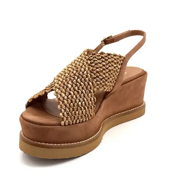 Ivoire 3022 Jil XLg Velúr és Teveszín Raffia Ivoire Chaussures