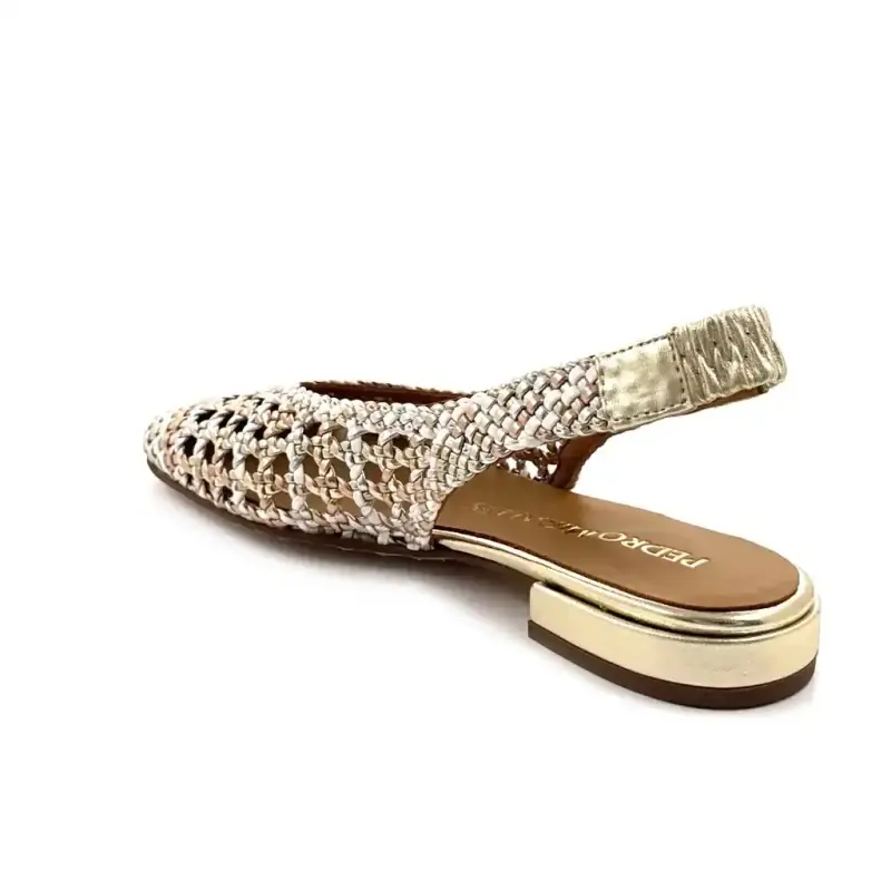 Pedro Miralles 18453 White Leather & Multi-Metal Ivoire Chaussures