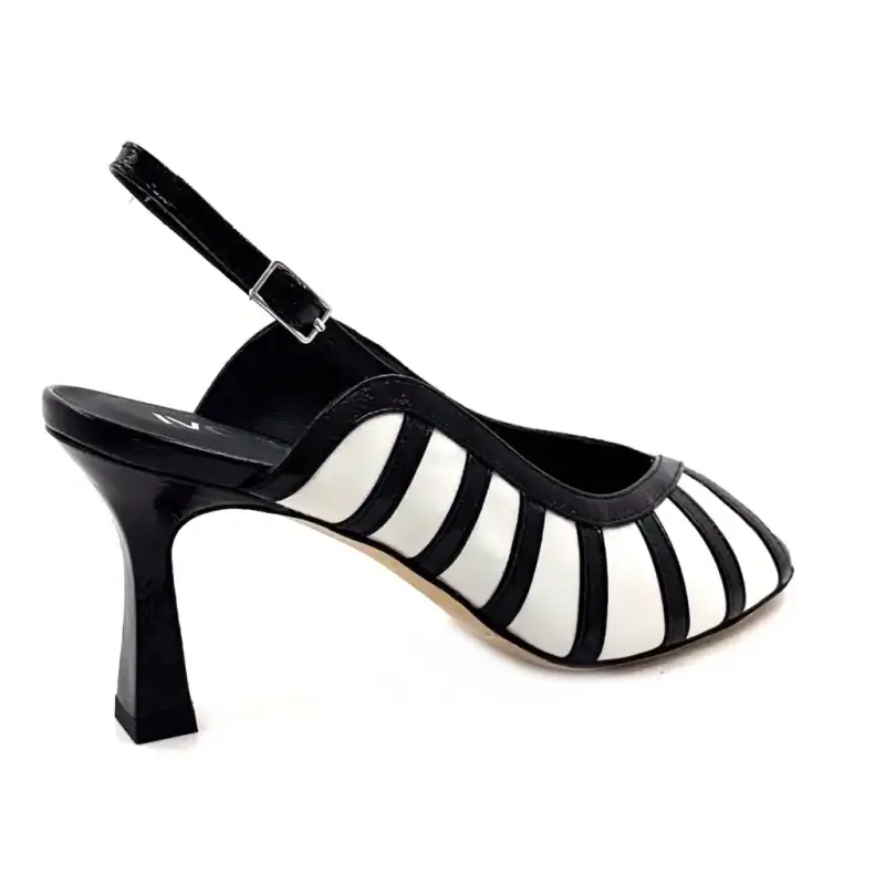 Ivoire 3064 Lara Couro Preto e Branco Ivoire Chaussures