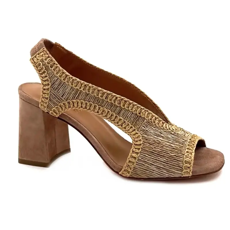 Ivoire 2269 Rubinvörös velúr és raffia mokka Ivoire Chaussures