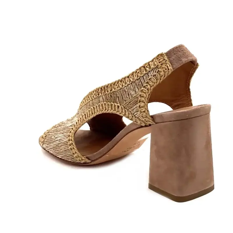 Ivoire 2269 Rubinrød semsket skinn og raffiamoka Ivoire Chaussures