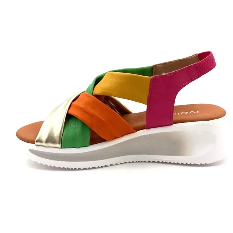 Piele multicoloră Nura Ivoire Ivoire Chaussures
