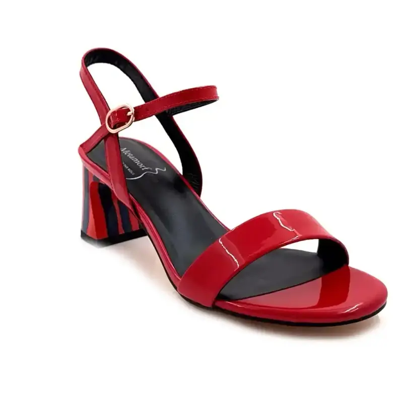 Métamorfose Zalessia Cuir Vernis Rouge Ivoire Chaussures